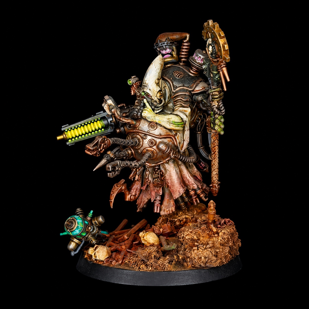 A character miniature photographed against a black background
