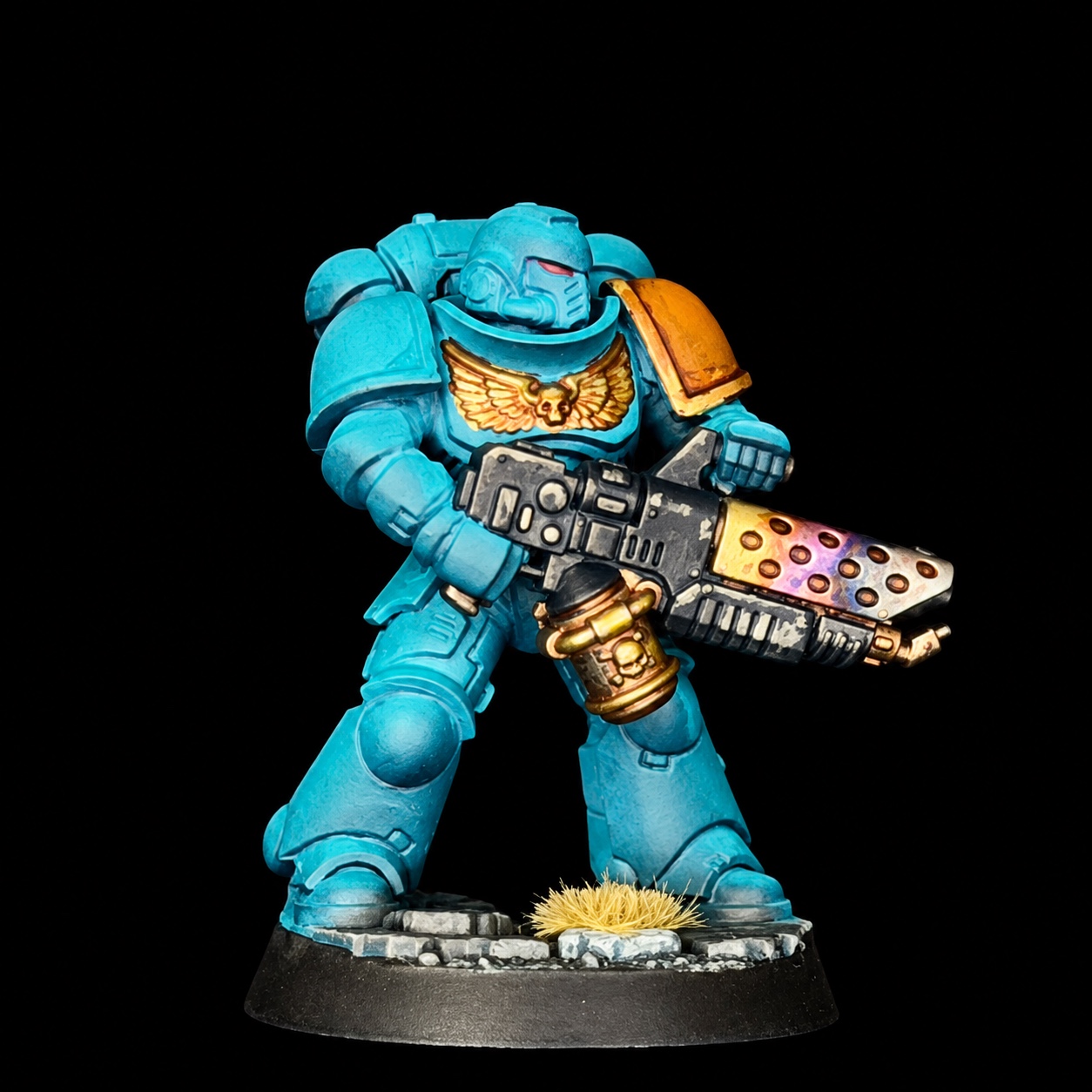 The same miniature painted at Tabletop level