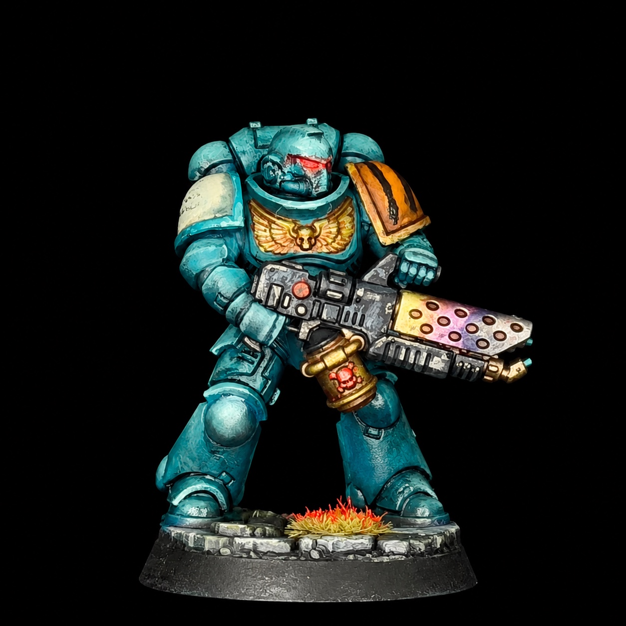 The same miniature painted at Tabletop Plus level